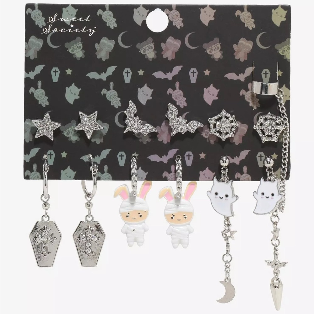 Sweet Society Mummy Bunny Ghost‎ Earring Set Hot Topic Halloween